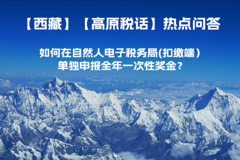 西藏自治區(qū)如何在自然人電子稅務(wù)局(扣繳端）單獨(dú)申報(bào)全年一次性獎(jiǎng)金？